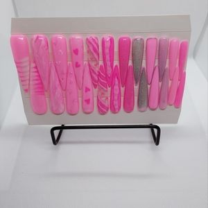 HAND PAINTED PRESS ON NAILS, XXXL STILLETTO, 24 NAILS